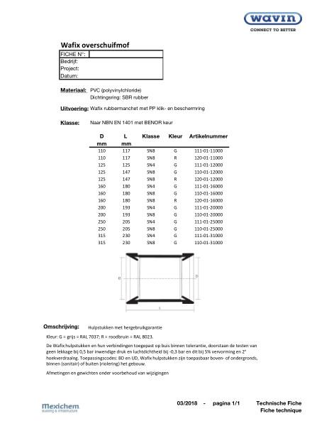 PVC overschuifmof - Manchon coulissant