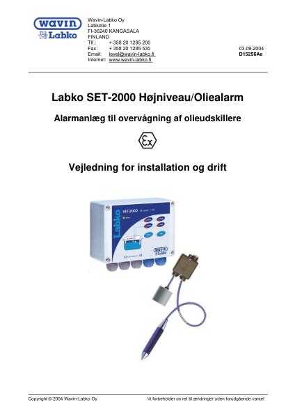 Labko SET-2000 Oljealarm - Installasjonsveiledning