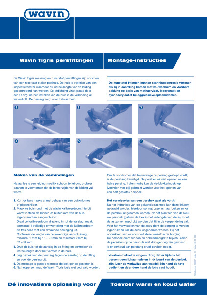 Montage-instructies Tigris persfittingen