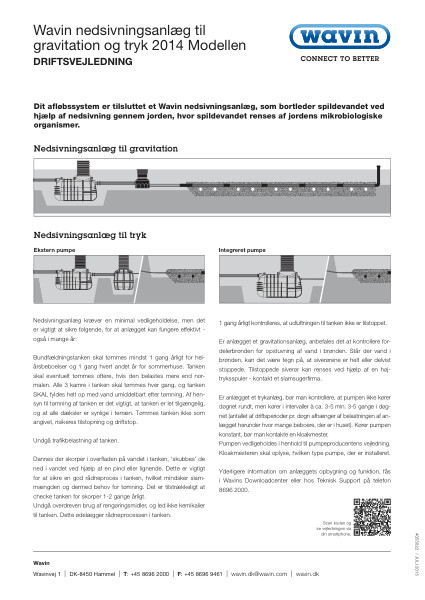 Wavin nedsivningsanlæg til gravitation og tryk