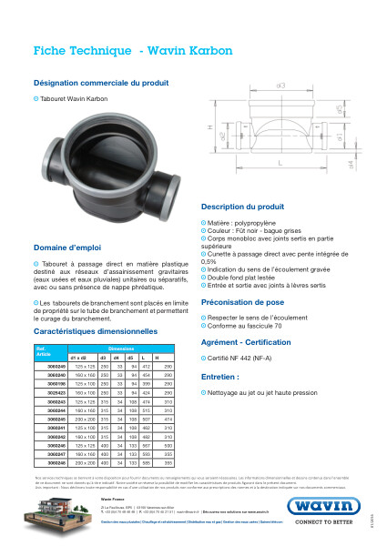 Fiche technique - Wavin Karbon