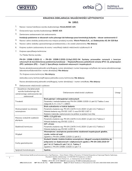 KDWU 195/1 - Kineta Basic 425