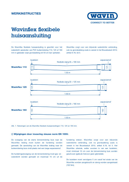 Werkinstructie Wavinflex flexibele huisaansluiting