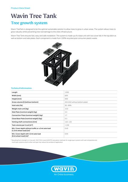 Wavin UK Tree Tank Product Data Sheet