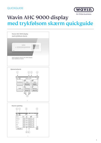 Betjeningsvejledning - Wavin AHC 9000 display med trykfølsom skærm