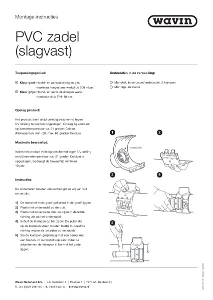 Montage-instructie slagvast PVC zadel