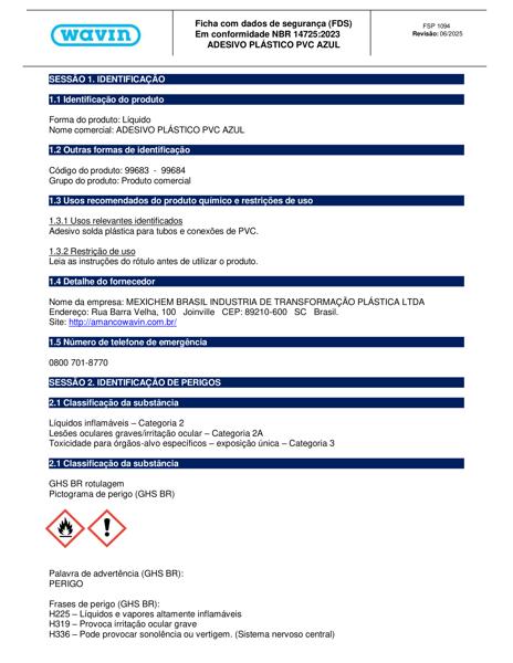 FSD - Adesivo plástico PVC azul