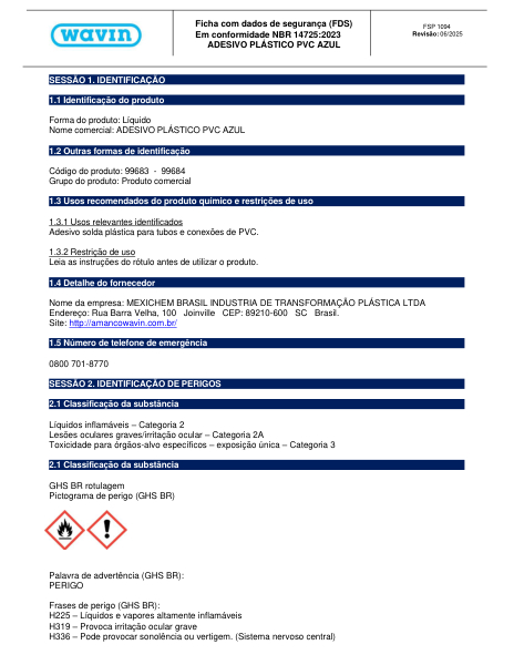 FSPQ - Adesivo plástico PVC azul