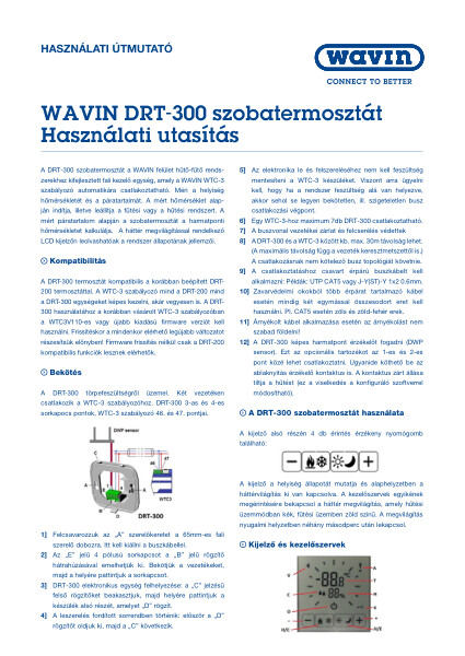 DRT-300 digital room thermostat manual