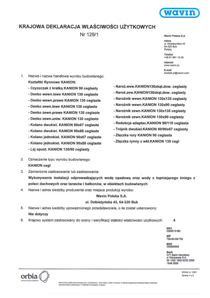 Archiwum_KDWU 129/1 Kształtki rynnowe KANION  ceglasty