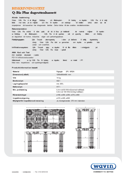 Beskrivningstext Q-Bic Plus dagvattenkassett