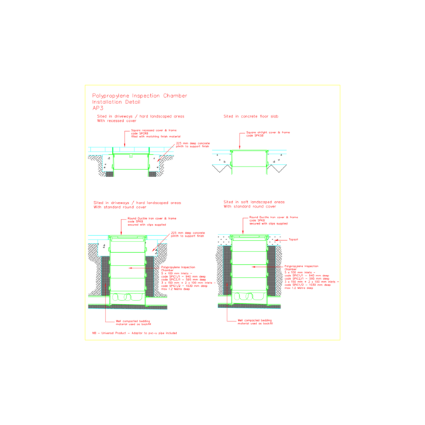 CAD - AP3 Polypropylene inspection chamber