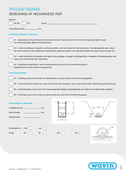 Projektskema - Beregning af nedgravede rør