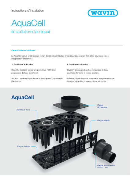 Instructions d’installation AquaCell (Installation classique)