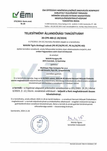 TNy Tigris ötrétegű csövek