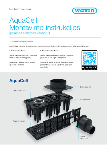 Wavin AquaCell montavimo instrukcija