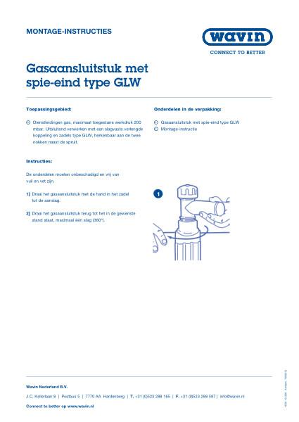 Montage-instructie gasaansluitstuk spie-eind type GLW
