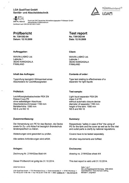 Testitulos - PEK NS10 class II Test report PDF