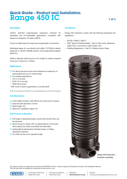 Quick Guide - Product and Installation - Range 450 IC