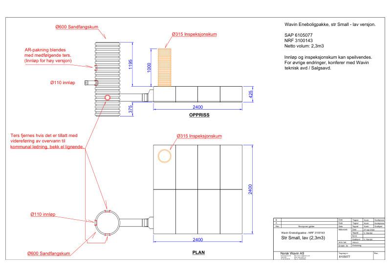 Wavin Eneboligpakke, str Small - lav versjon.