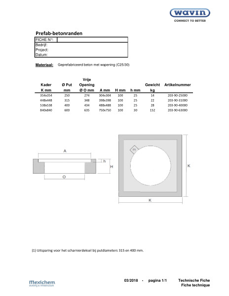 Prefab-betonranden / Dispositif antivol 