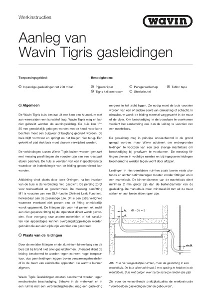 Werkinstructies Aanleg van Wavin Tigris gasleidingen