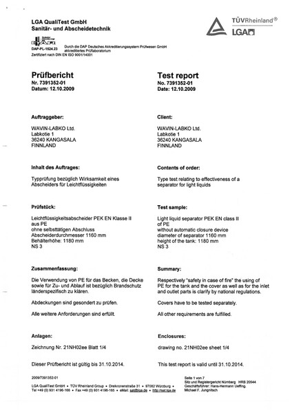 Testitulos - PEK NS3 class II Test report PDF