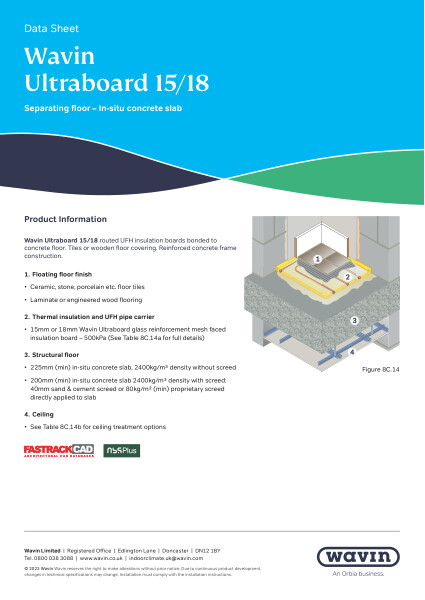 Wavin Comfia Ultraboard Mesh Panel Data Sheet