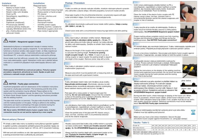 Montážní předpis pro QS elektrospojky WAVIDUO 40 - 315