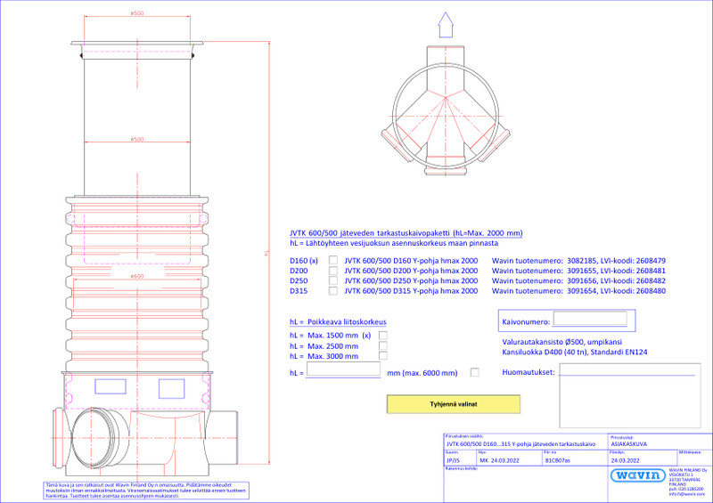 Tuotekuva JVTK Tegra 600 D160-D315 PDF