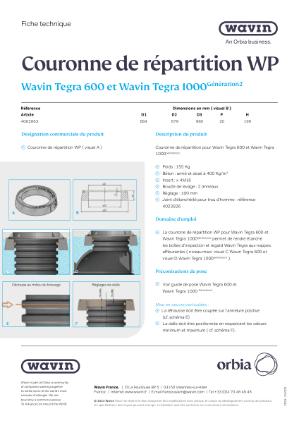 Fiche Technique Couronne de repartition WP