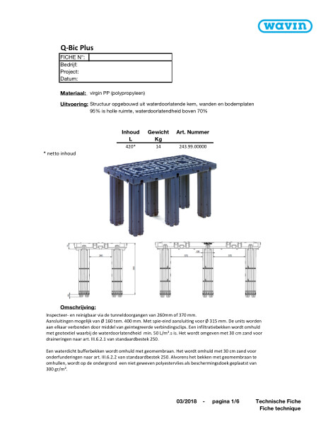 Technische fiche Q-Bic Plus