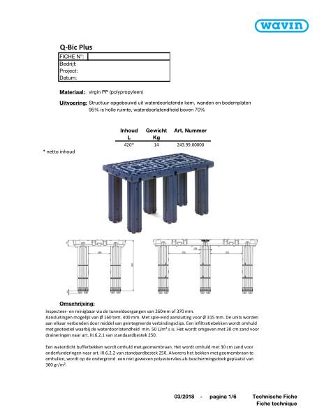 Technische fiche Q-Bic Plus