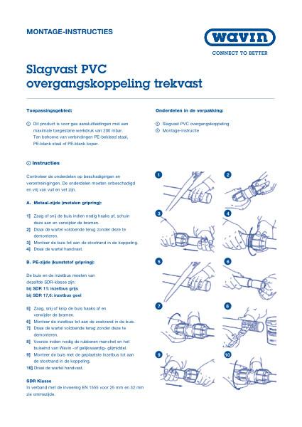 Montage-instructie slagvast PVC overgangskoppeling trekvast GLW type