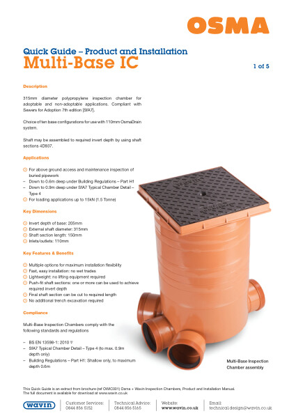 Quick Guide 6 - Inspection Chambers Product and Installation - Multi-Base