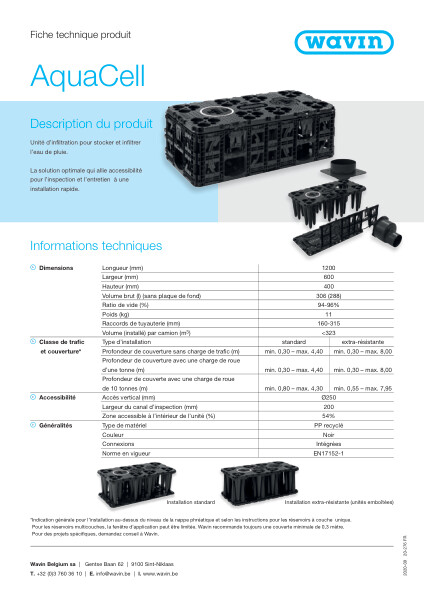 Fiche technique produit AquaCell