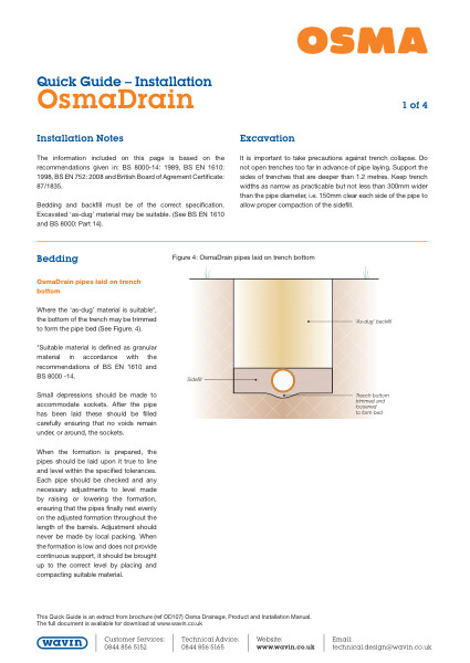 Quick Guide - Installation - OsmaDrain