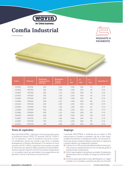 Scheda tecnica Comfia Industrial