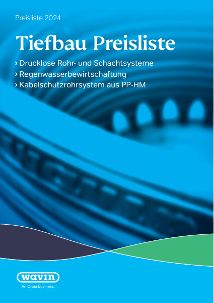 Tiefbau Preisliste: Drucklose Rohr-/Schachtsysteme, Regenwasserbewirtschaftung, Kabelschutzrohrsystem aus PP-HM