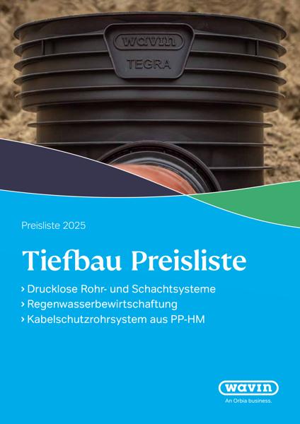Tiefbau Preisliste: Drucklose Rohr-/Schachtsysteme, Regenwasserbewirtschaftung, Kabelschutzrohrsystem aus PP-HM