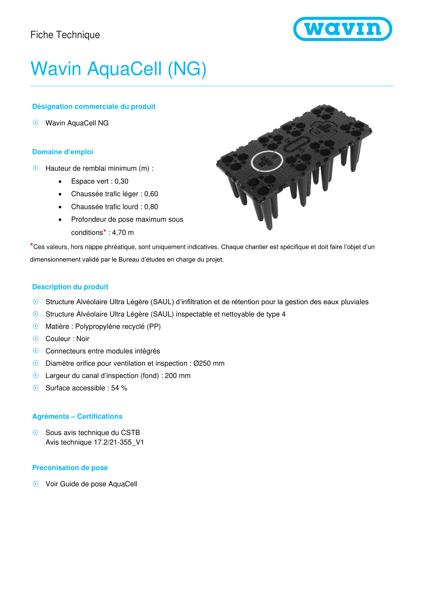 Fiche technique - AquaCell