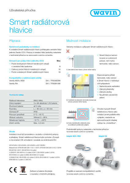 Uživatelský manuál Smart Radiator Thermostat