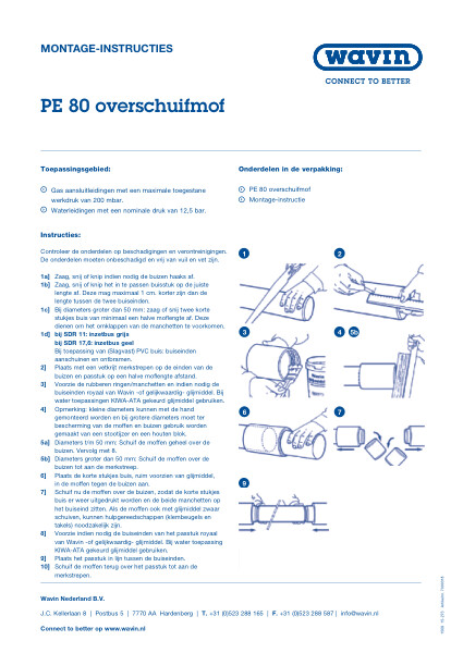 Montage-instructie PE80 overschuifmof