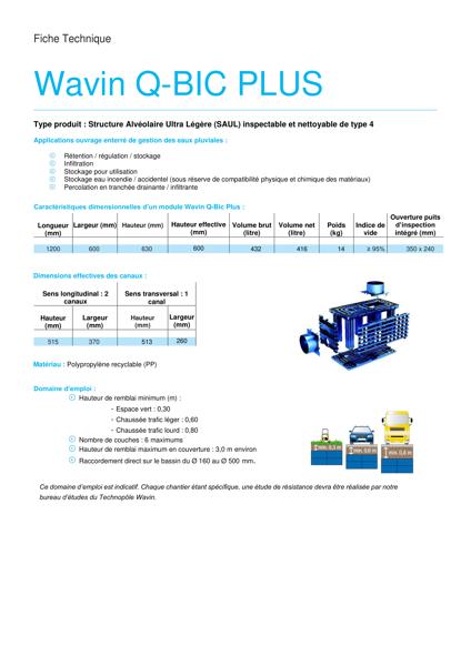 Fiche Technique - Wavin Q-Bic Plus