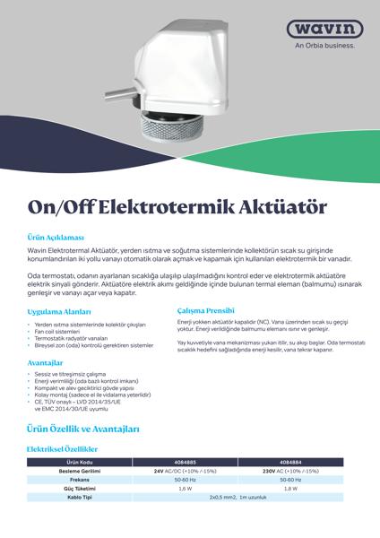 Elektrotermik Aktüatör Bro_TR