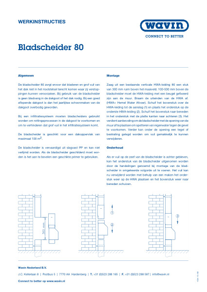 Montage-instructie Wavin bladscheider