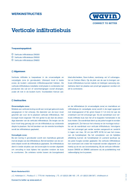 Werkinstructie verticale infiltratiebuis