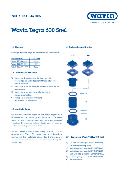 Werk instructie Tegra 600 Snel