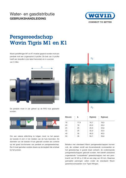 Persgereedschap Wavin Tigris M1 en K1