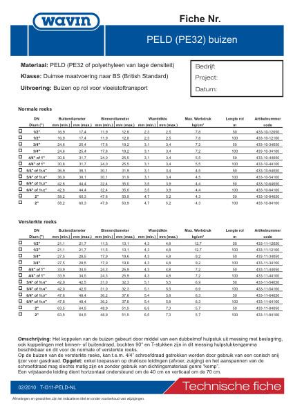 Technische fiche PELD